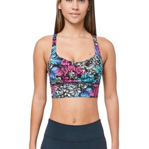 Lululemon free to be bra long line nocturnal floral multicolored size 4